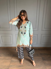 Real mirror detailing crepe co-ord set (Varnika)