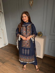 Pure cotton real mirror detailing suit (Bani)