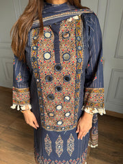 Pure cotton real mirror detailing suit (Bani)