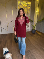 All new daily wear smart and stylish woollen embroided kurtis (Madhur)