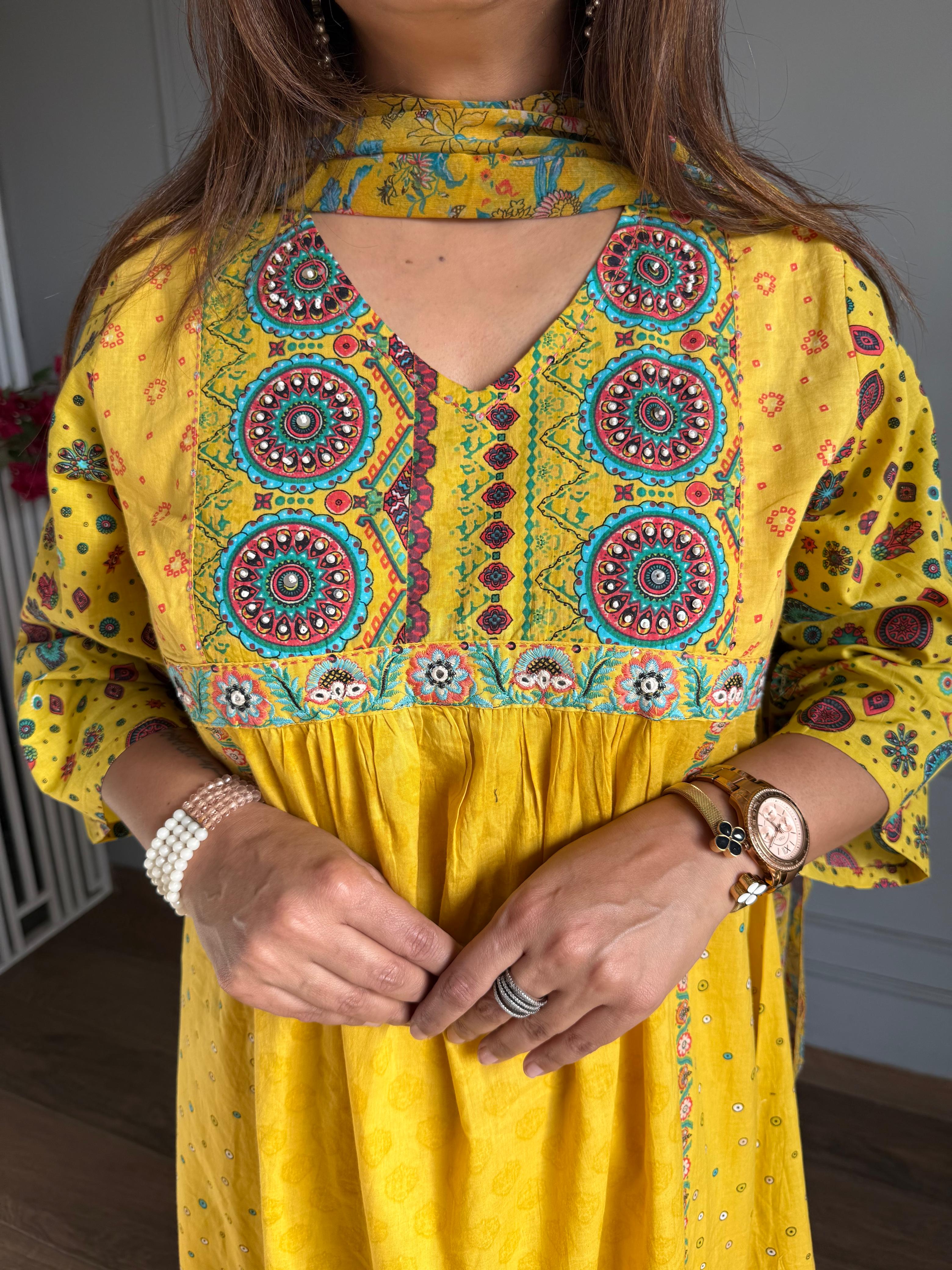 Pure cotton embroided suit (SARAH)