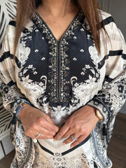 Pure crepe 2 piece kaftan set (Bloom)