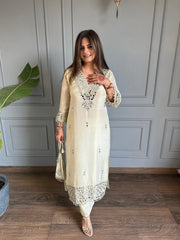 Real mirror work tissue potli long shirt co-ord set (Sahher)