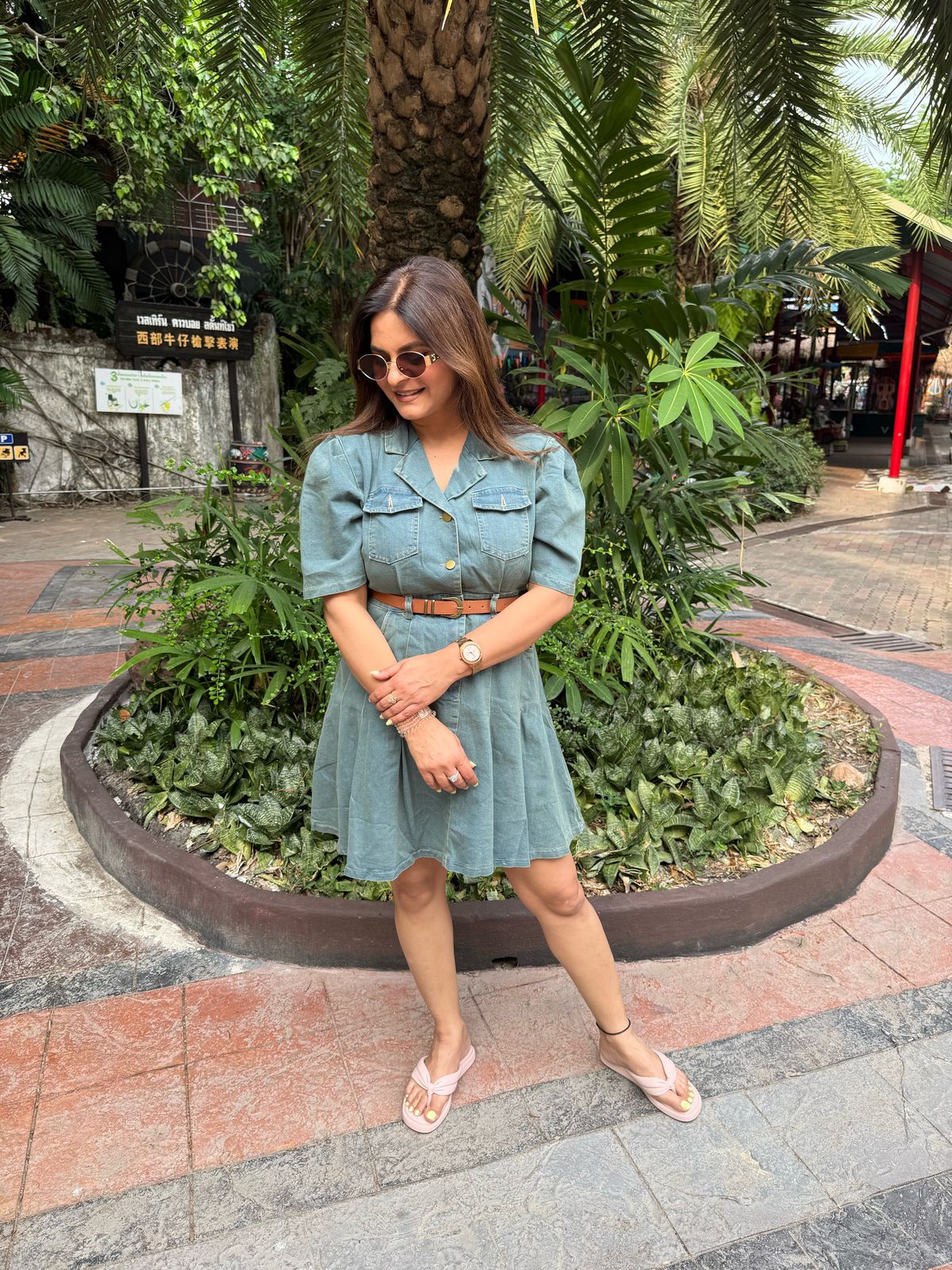 FLAMINGO DENIM DRESS