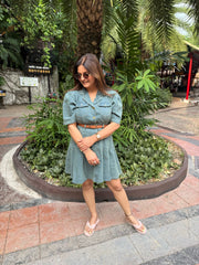 FLAMINGO DENIM DRESS