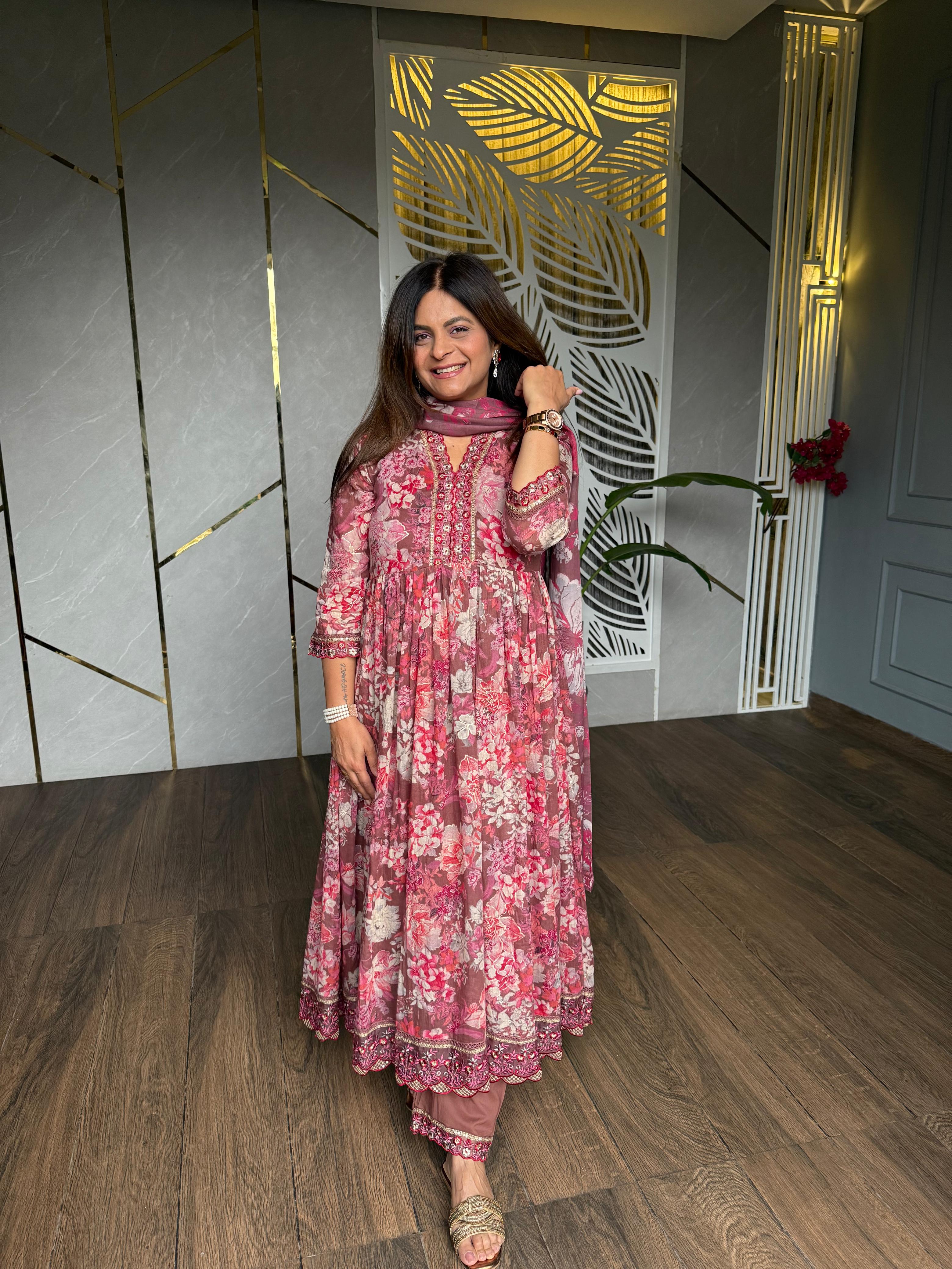 Cotton anarkali embroided suits (Delhi)