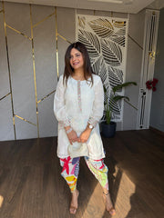 Satrangi tulip pants crepe co-ord set