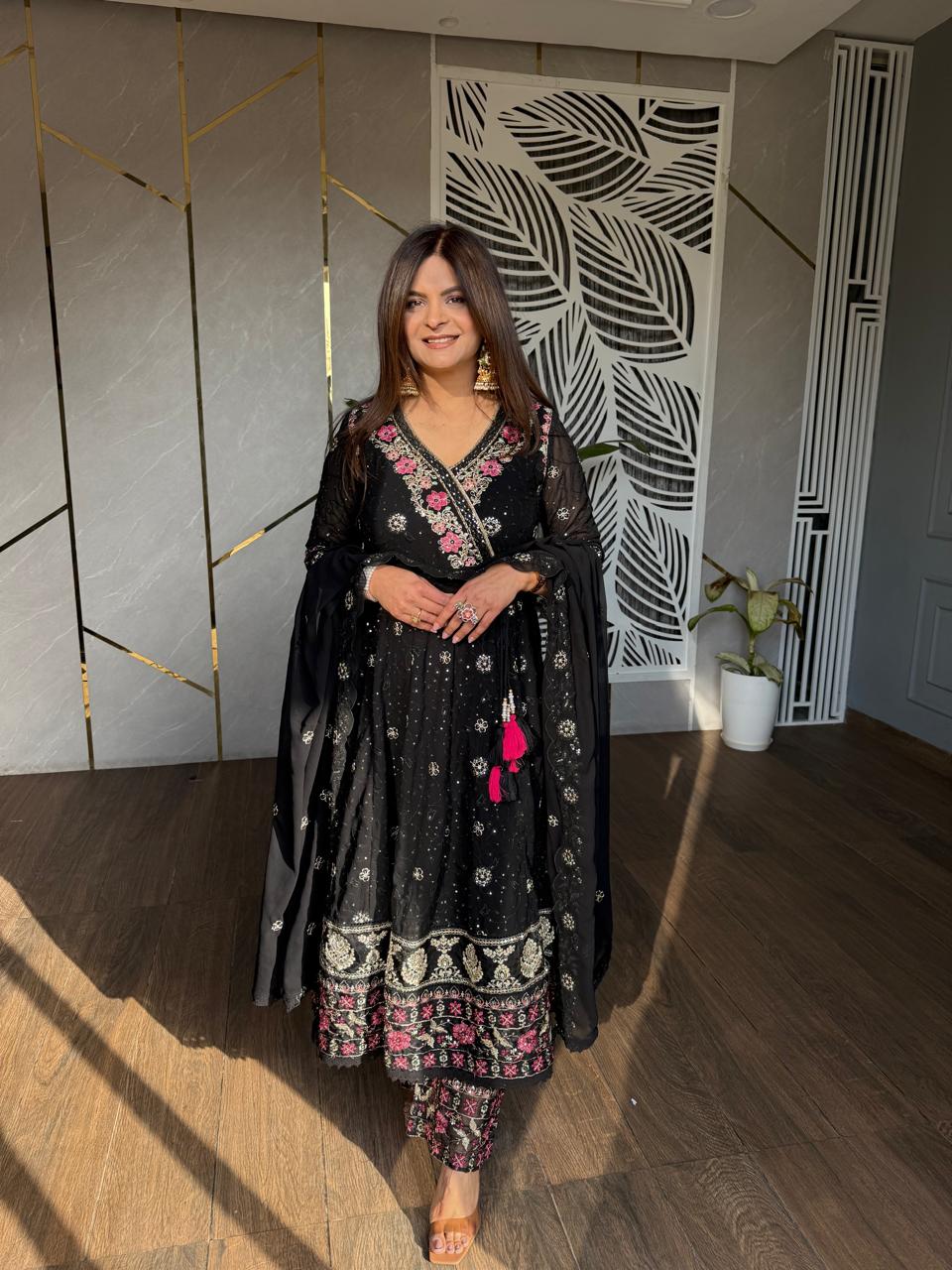 Angrakha style anarkali suit