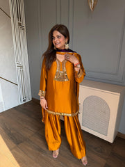Beautiful farshi suit with real mirror detailing (Rutvi)