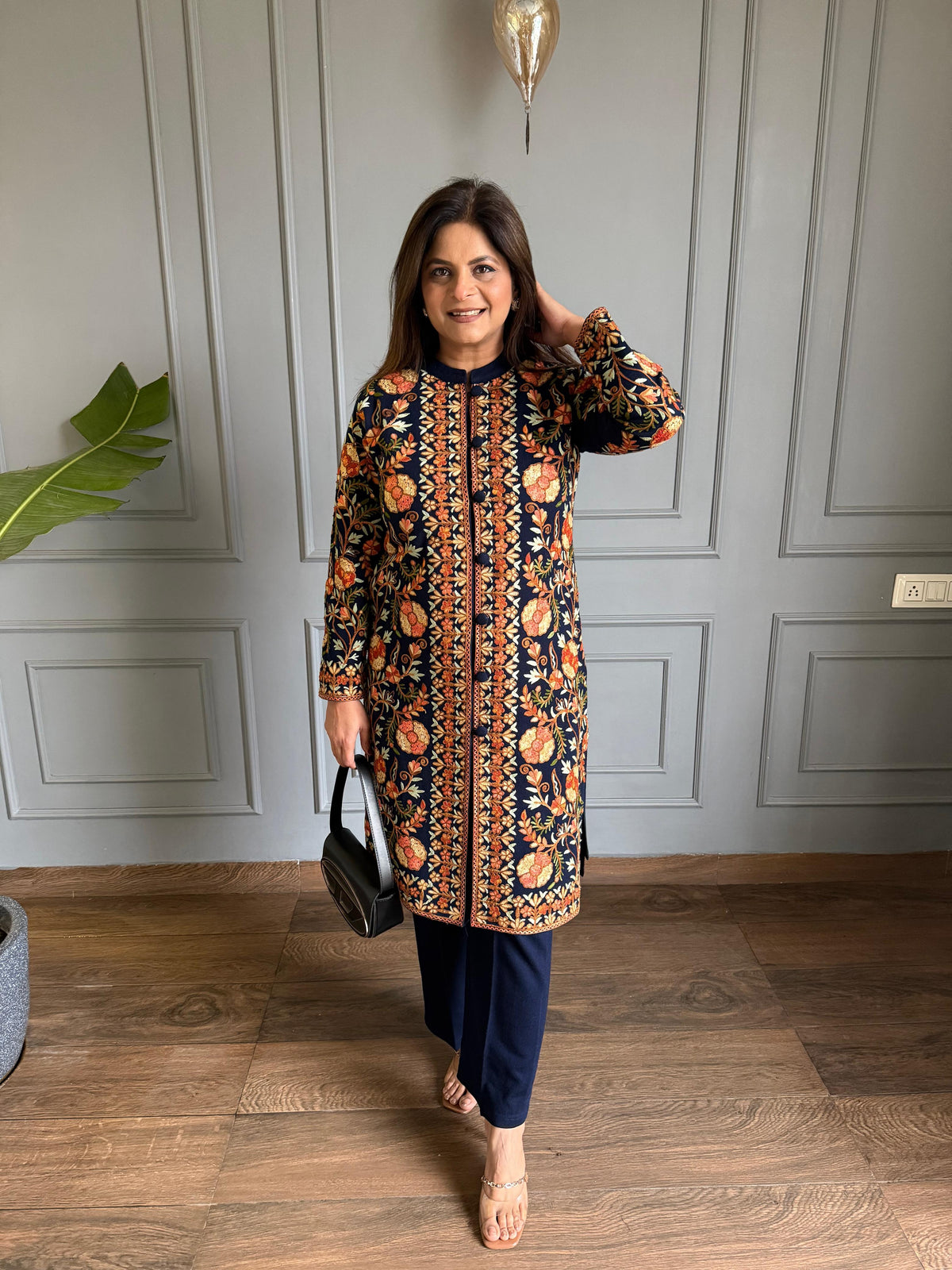 3 Piece woollen embroided co-ord set (Shahin)