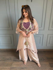 3 piece glass tissue co-ord set with bustier