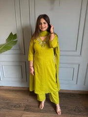 Pure mul cottom embroided A line co-ord set (Rhea)