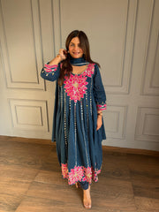 Formal pure cotton anarkali suit (Farida)