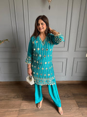 Crepe farshi salwaar formal co-ord with cotton lining (Shradha)