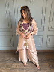 3 piece glass tissue co-ord set with bustier