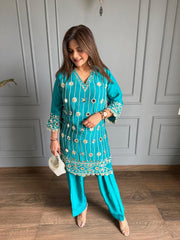 Crepe farshi salwaar formal co-ord with cotton lining (Shradha)