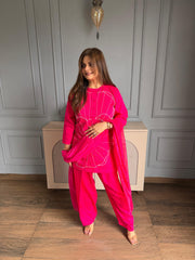 Beautiful cotton silk farshi salwaar Coord set with dupatta (Vanya)