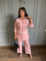 Imported cotton blend embroidered co-rd set (Urfi)