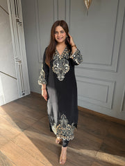 Beautiful embroidered crepe long co-ord set (Suman)