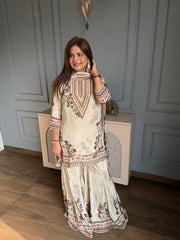 Most pretty crepe gara suit with cotton lining (Navira)