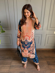 All new digital print crepe co-ord with cotton lining on shirt (Manushi)