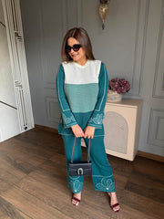 (Nadia) Beautiful woollen 3 piece knitted co-ord set