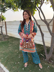 Crepe farshi salwar co-ord set (Ridhi)