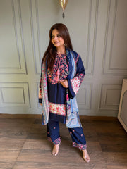 Embroidered soft cotton embroidered farshi salwaar suit (Aina)