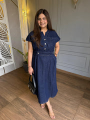 Imported denim fabric long dress (Shinaya)