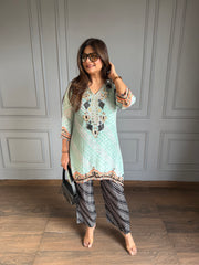 Real mirror detailing crepe co-ord set (Varnika)