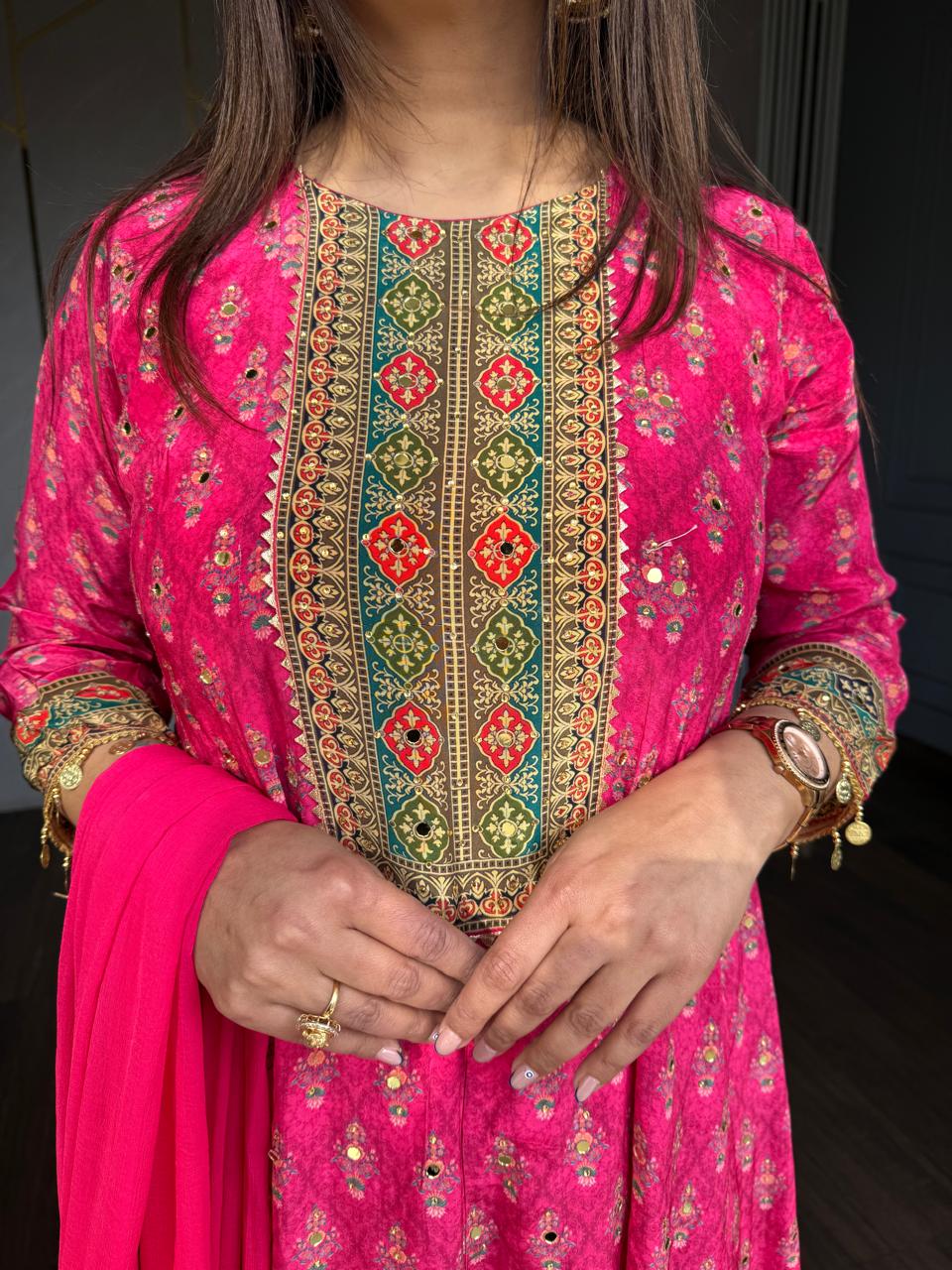 Anarkali crepe suit