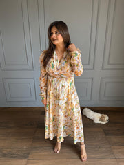 Super pretty soft georgette calf length dress (Frills)