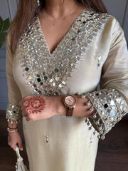 Real mirror work tissue potli long shirt co-ord set (Sahher)