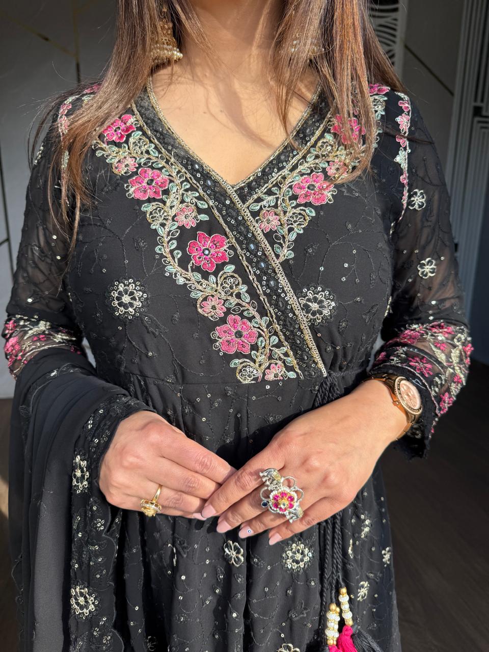 Angrakha style anarkali suit