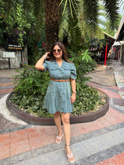 FLAMINGO DENIM DRESS