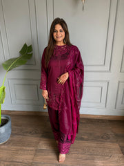 Dupian silk farshi salwar embroidered co-ord set cum suit (Hansvi)