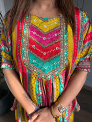PURE CREPE KAFTAN SETS (PUMPKIN)