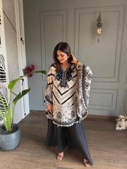 Pure crepe 2 piece kaftan set (Bloom)