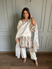 Pakistani linen cotton embroidered suit (Ira)