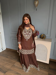 Imported chinnon real mirror garara suit (Ravya)