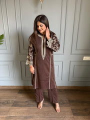 All new 2 piece woollen embroided co-ord set (Sonia)