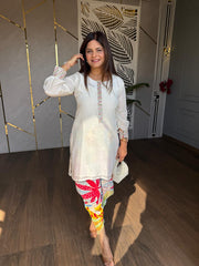 Satrangi tulip pants crepe co-ord set