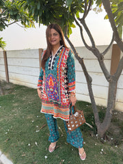 Crepe farshi salwar co-ord set (Ridhi)