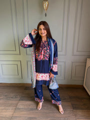 Embroidered soft cotton embroidered farshi salwaar suit (Aina)