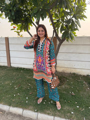 Crepe farshi salwar co-ord set (Ridhi)