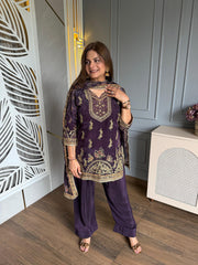 Pure crepe farshi suit with cotton lining (Samira)
