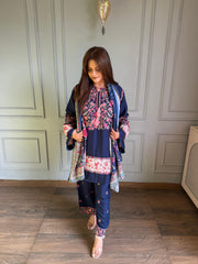 Embroidered soft cotton embroidered farshi salwaar suit (Aina)