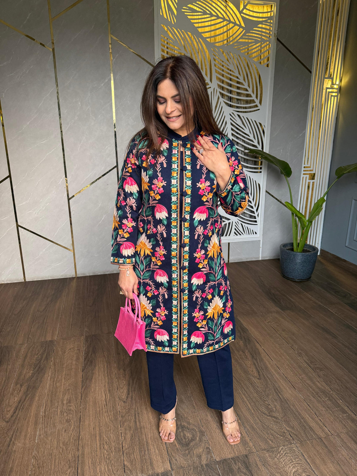 Most exclusive 3 piece woollen embroided co-ord set (Arhana)