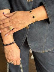 (Jewel) Clover motif floral shaped bracelet