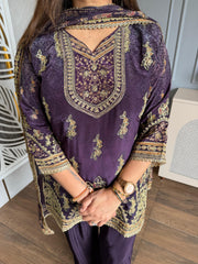 Pure crepe farshi suit with cotton lining (Samira)